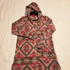 Cuddl Duds XS Southwestern Aztec Print Snap-Front Cardigan Comfort Wear SOFT
